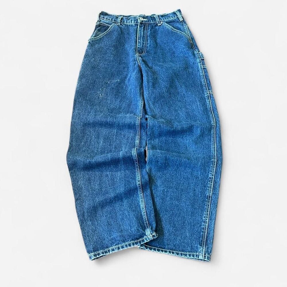 Baggy fit contrast stitch carpenter jeans